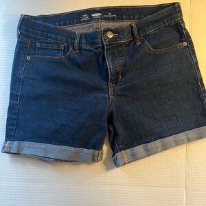 Old Navy Dark Blue Denim Roll-Cuff Shorts